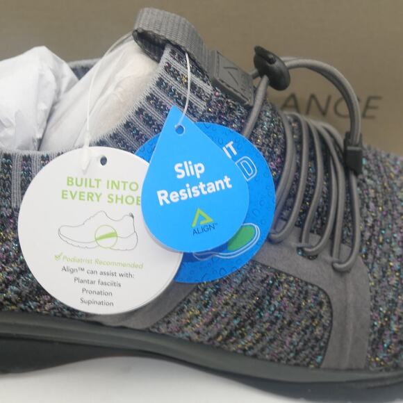 NEW Nurse Mates Align Torri Gray Shimmer Women's Sneakers Shoes Size 9.5 - Picture 5 of 13